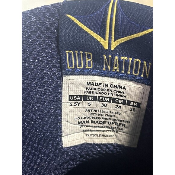 Under Armour Curry One Dub Nation Shoes Blue/Yellow Youth 5.5Y Steph Curry - Picture 7 of 7